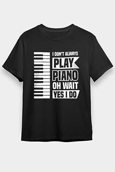 Darkhane تي شيرت أسود للجنسين لعازف البيانو