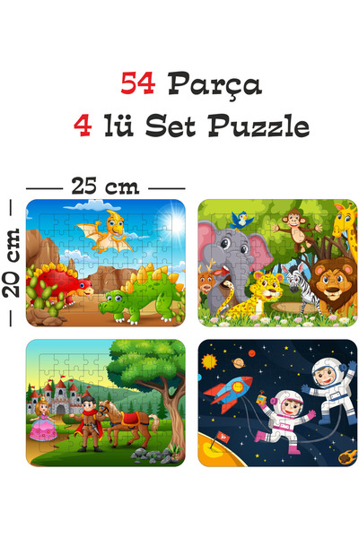 gift plus 54 Parça Ahşap Eğitici Yapboz Puzzle Seti (set 6)