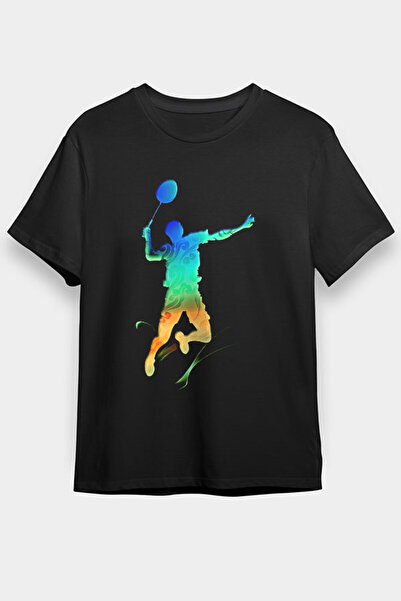 Darkhane تي شيرت كرة الريشة أسود للجنسين - تي شيرت