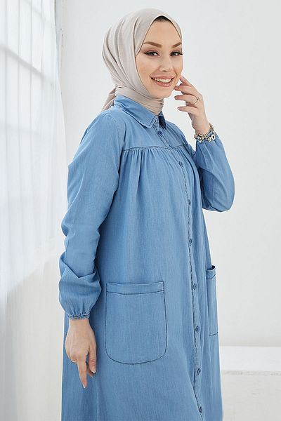 InStyle Mayra Robe Pocket farmer ruha - világoskék