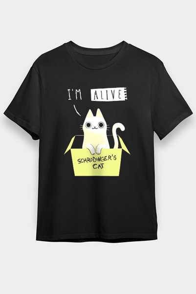 Darkhane Schrödinger's Cat Box Black Unisex T-Shirt T-Shirt