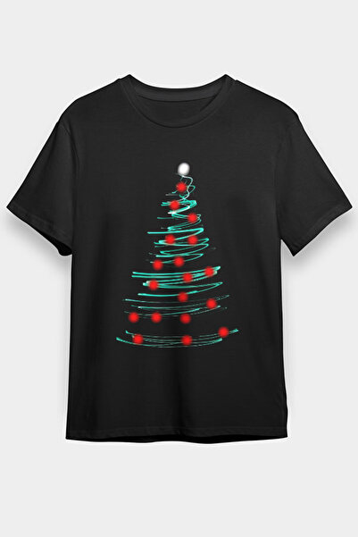 Darkhane New Year Christmas Black Unisex Crop Top T-Shirt