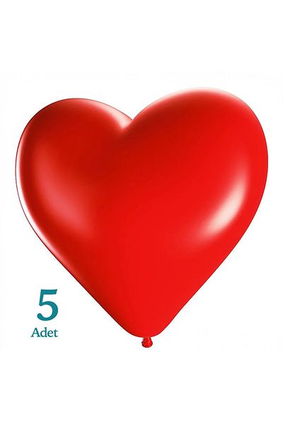 ZERYA Red Heart Balloon 12 inch 30 cm (5 pcs)