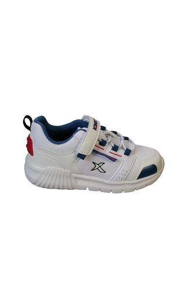 Kinetix KINETIX Boy's White Navy Blue Velcro Comfortable Light Comfort Sole Sneacer Sports Shoes