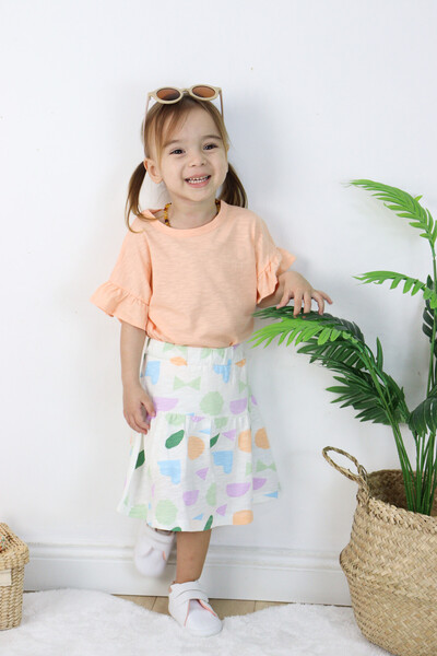 Harika KIDS Girl's Geometric Pattern Skirt Suit