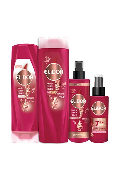 Elidor Keratin Brazilian Hair Care Therapy - Set of 4