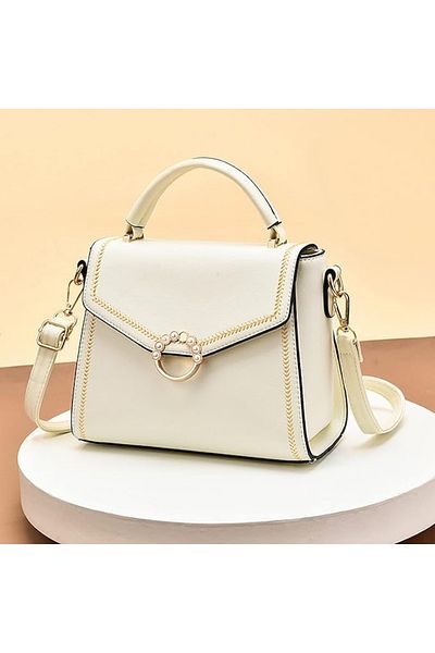 pudKA by Nicole & Doris small size pearl stone leather women's bag