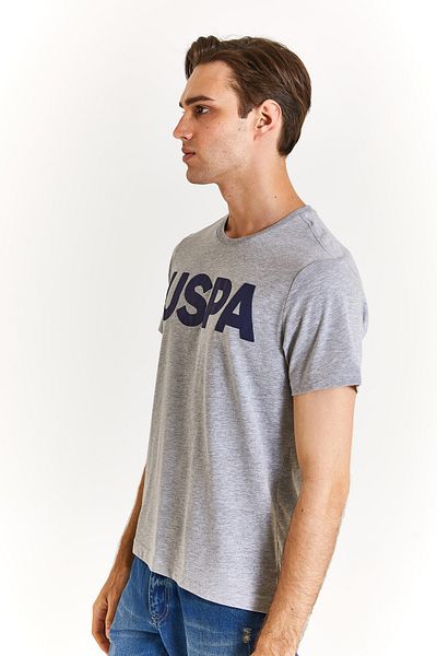 U.S. Polo Assn. ΒΑΣΗ. POLO ASSN. T-SHIRT ZERO LAPEL REGULAR ΓΚΡΙ