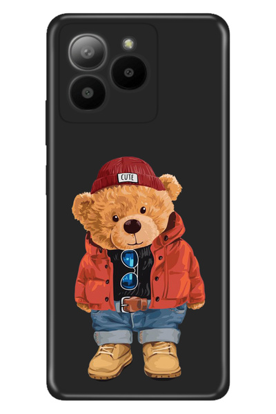 omix X7 Uyumlu Kılıf Resimli Baskılı Nano Silikon Teddy Bear