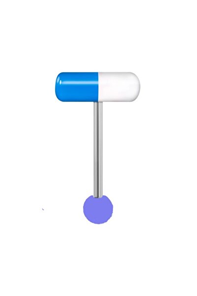 CeymSTecH çelik akrilik hap şekilde renkli kapsül dil halkası Piercing takı