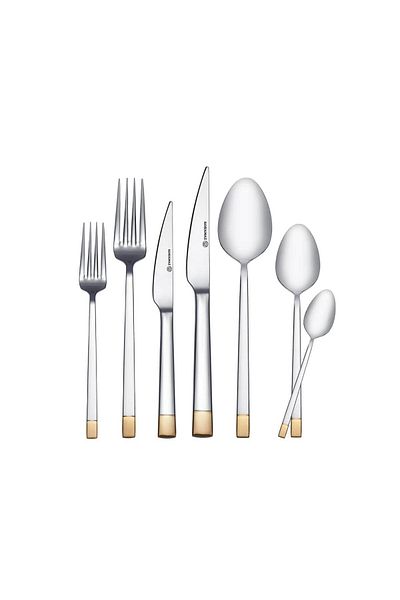 KORKMAZ Polina Gold 84 Piece Fork Spoon Knife Set