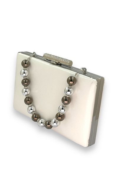 Biçanta Mother of Pearl Λευκό μαργαριτάρι λαβή τσαλακωμένο λουστρίνι βραδινό φόρεμα τσάντα βραδινή τσάντα γάμου αρραβώνων Τσάντα χέννα