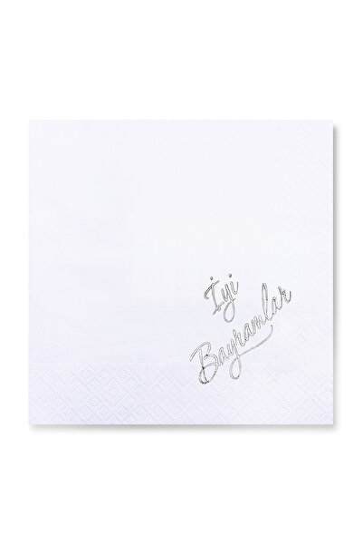 Story منديل فضي منقوش لعيد الهالوين مقاس 33 × 33 سم مكون من 16 منديل ورقي أبي...