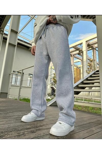 JustBS Oversize Wide Cut Seasonal Sweatpants Γκρι