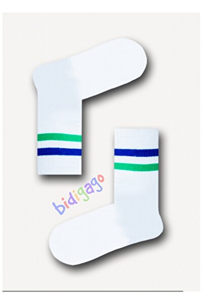 Bidigago جوارب تنس مخططة باللون الأزرق والأخضر للجنسين