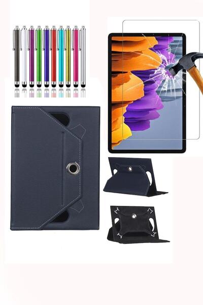 piblue Hometech Alfa 8TX Uyumlu Universal Dönerli Standlı Kılıf + Ekran Koruy...