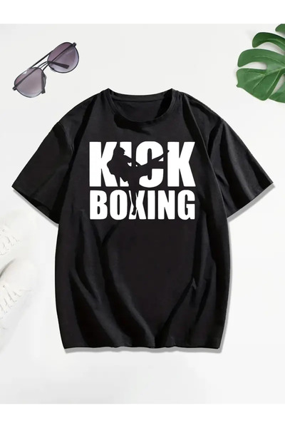 AEMİ Unisex Kick Boxing Baskılı Oversize %100 Pamuklu T-shirt