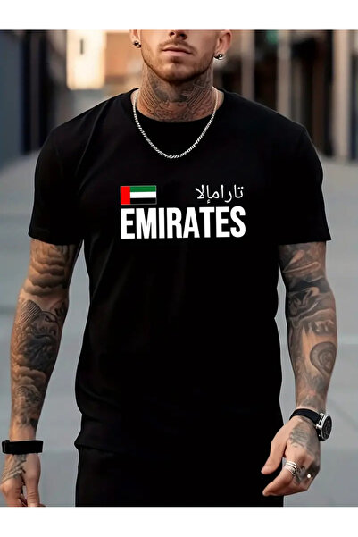 AEMİ Unisex Amirates Štampano Oversize kroj 100% pamuk lu T-shirt