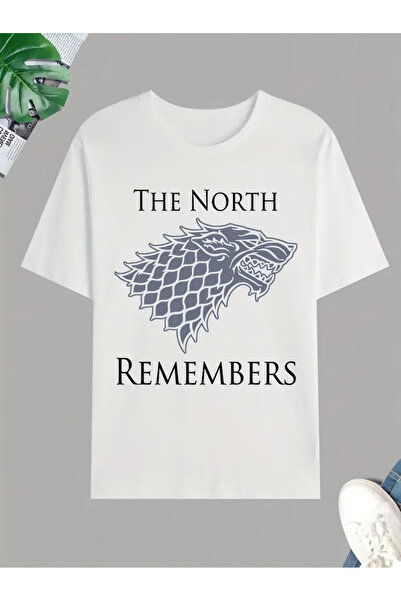 AEMİ Μπλουζάκι Unisex The North Remembers Printed Oversize 100% Cotton Crew Neck T-shirt