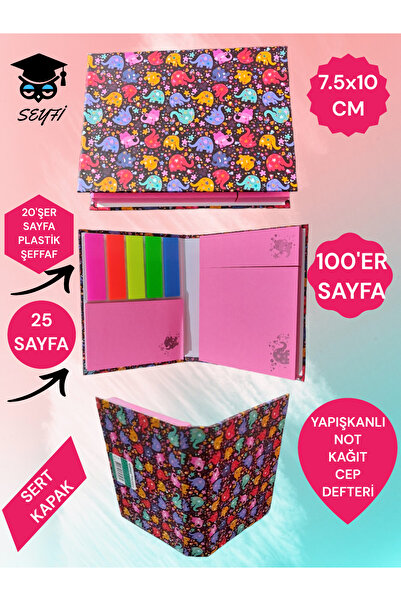SEYFİKİRTASİYE YAPIŞKANLI NOT KAĞIDI CEP DEFTERİ MODEL POST-İT DEFTERİ YAPIŞKANLI KAĞIT SETİ