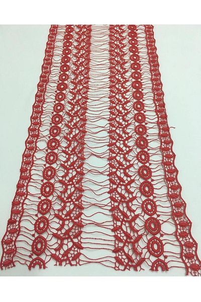Yiğit Kumaş Red Lace Fabric 28 Cm Width