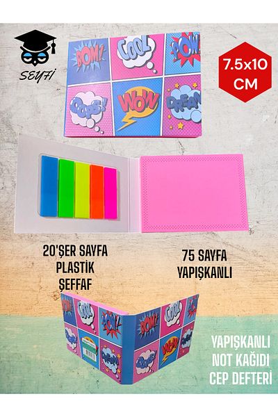 SEYFİKİRTASİYE نموذج دفتر ملاحظات لاصق للجيب، مجموعة ورق لاصق للكتابة