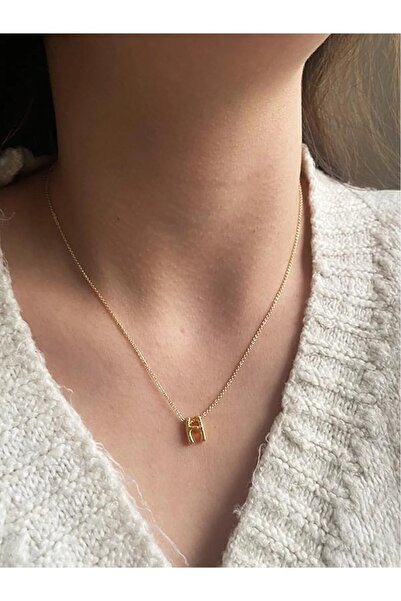 Fiamoss Women's Thin Chain Letter Necklace