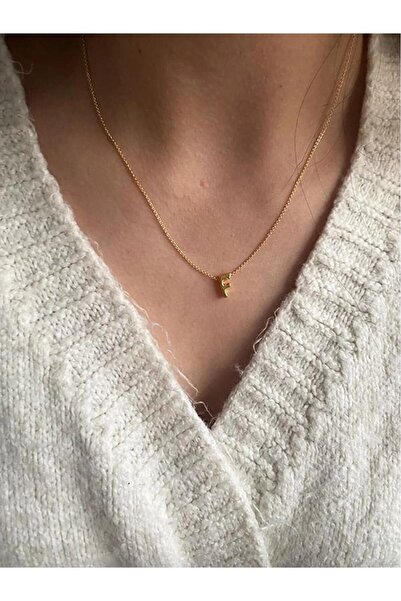 Fiamoss Women's Thin Chain Letter Necklace