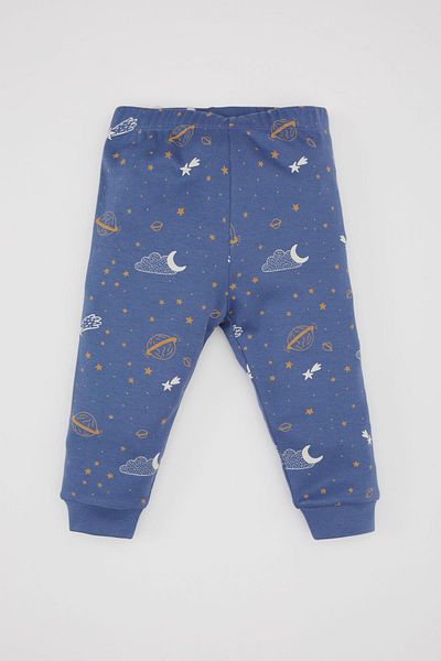 DeFacto Baby Boy Pajamas Set - Star Print, Short Sleeve, Top Elastic Waist, Long Bottom C0733A524Sm