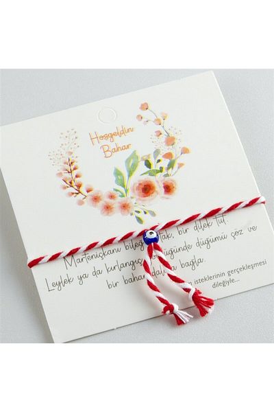 TAKICA Marteniçka Evil Eye Beaded Card Gift Lucky Bracelet (20 Pieces)