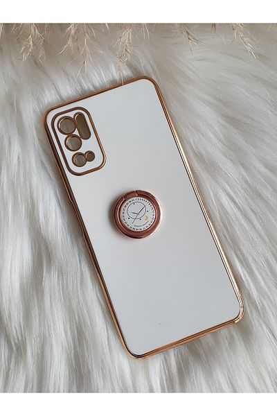 Aksesuarda Moda حافظة XIAOMI REDMI NOT 10 5G متوافقة مع حامل حلقي ذهبي مقطوع بالليزر