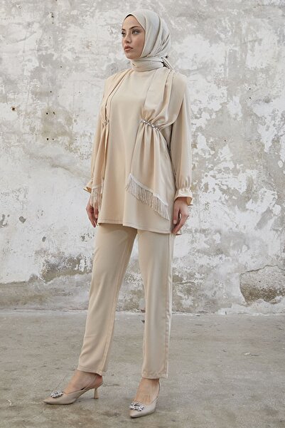 InStyle Плюшевий комплект з каменями - бежевий