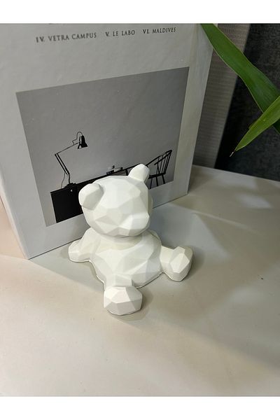 Miya Art Studio Decorative Concrete Teddy Bear Book Holder, Phone Holder 8 cm