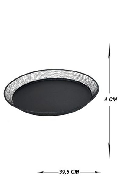 VENON Black Metal Tray - Gozde Oval 335X270, Promise and Presentation Tray, Modern Design