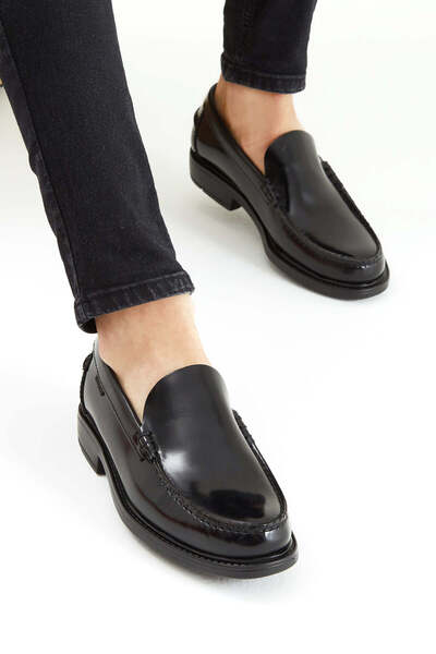 Callaghan Erkek Hakiki Deri Siyah Açma Casual Ayakkabı