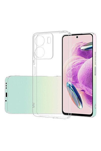 Fibaks Xiaomi Poco C65 Kılıf Kamera Korumalı Renksiz Şeffaf Esnek Silikon Kapak