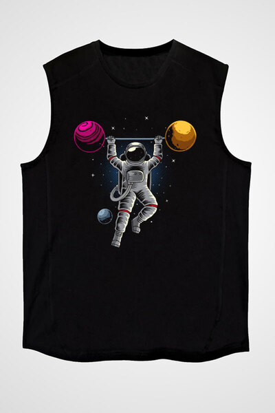 Darkhane AsTronauT WeighTlifTer Black Unisex Sleeveless T-Shirt - CuT Sleeve ...