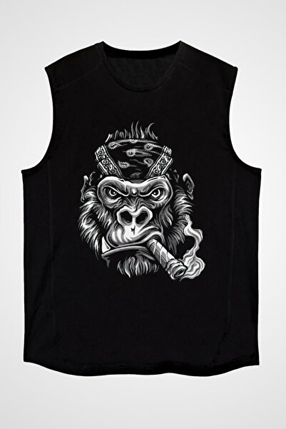 Darkhane تي شيرت سيجار أسود بدون أكمام للجنسين - تي شيرت بأكمام قصيرة