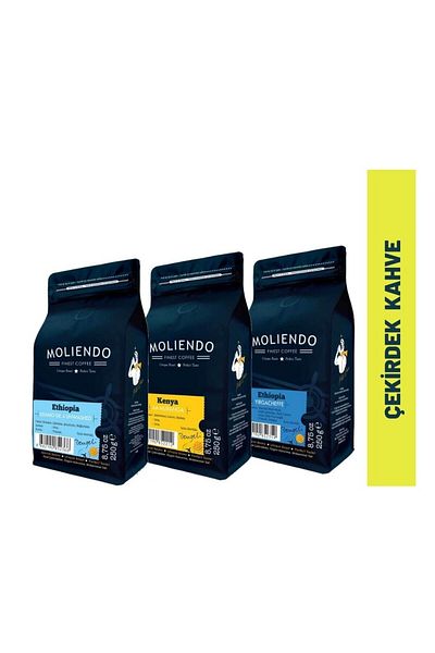 Moliendo Finest Coffee مجموعة القهوة الأفريقية المميزة (قهوة حامضة) 3*250 جرام