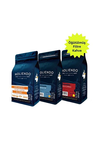 Moliendo Finest Coffee مجموعة القهوة المفلترة الشهيرة (قهوة مفلترة مقاس 3*250 جرام)