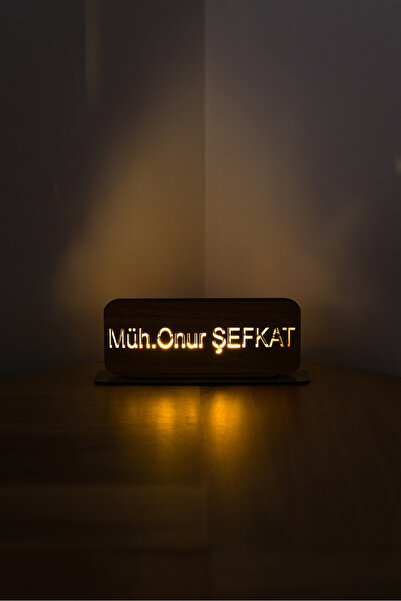 Quun Ahşap Masa Üzeri Işıklı Hediyelik Eşya Isimlik