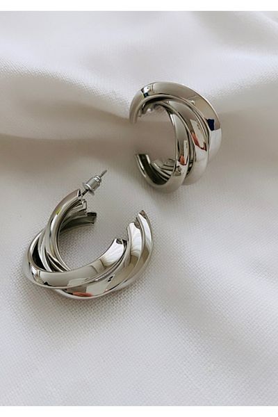 VNS Accessories Imported Triple Helix Model Earrings (3 cm)