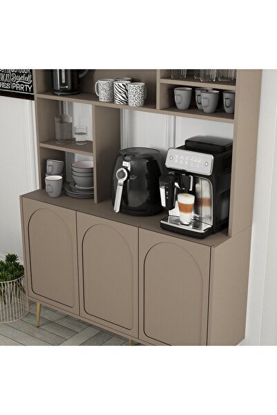 Variant Mobilya Lyon Kahve Köşesi Çok Amaçlı Dolap - Atlas / Altın