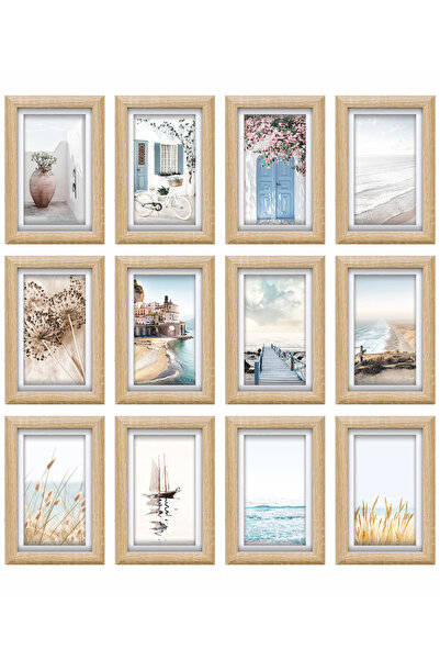 Hayat Poster Set de masă estetic 12 piese aspect cadru MDF decor pentru casă