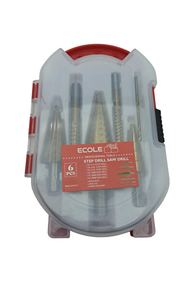 ECOLE 6 Parça Kademeli Panç Matkap Uçlu Klavuz Seti
