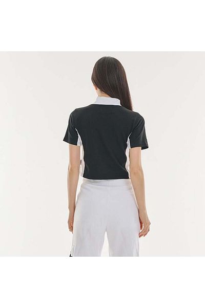 Touz Moda Rock More Printed Zippered Crop Top
