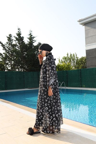 Starinci Mayo Women's Black Stone Patterned Stylish New Season Pareo