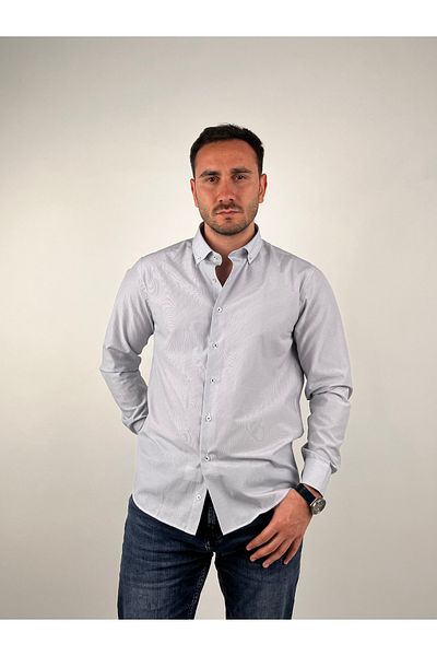 Mad&Calf Ανδρικό μακρυμάνικο πουκάμισο με λεπτή εφαρμογή