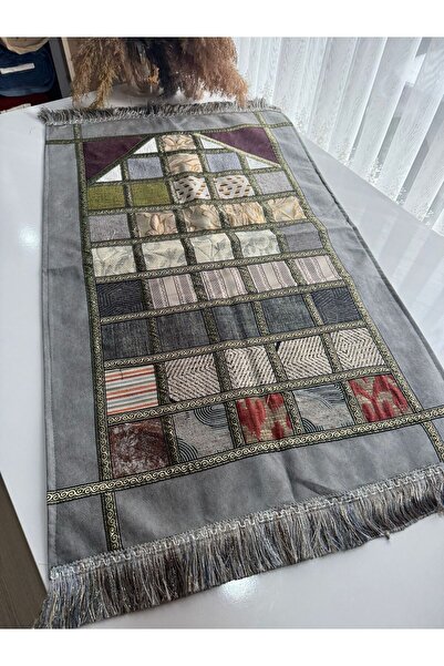 Kumru Çeyiz İPEK KADİFE NAKIŞLI SAÇAKLI 40 YAMA SECCADE NAMAZLIK 70 X 120