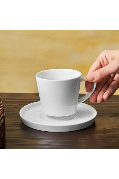 Karaca Salvare New Bone Teetasse und Untertassen-Set für 6, 12-teilig, 260 ml